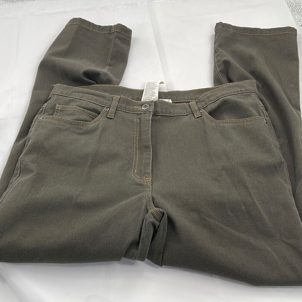 Vintage Paris army green high waisted jeans boot cut - Picture 3 of 9